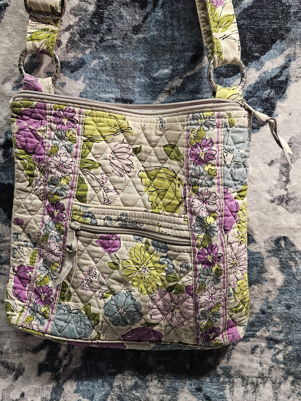 Vera Bradley Quilted Floral Crossbody - Cream, Pink, Green, Blue